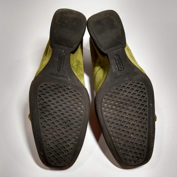 Aerosoles wedges olive green suede and black rubber with bow size 8 - Picture 5 of 7